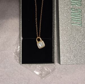 Taylor Swift New The Life of a Showgirl Opalite Gold Tone Lock Necklace TLOAS